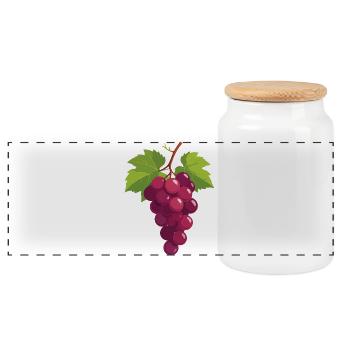 Raisins - Boîte à biscuits avec couvercle en bois - blanc - Devant