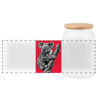 Koala - Boîte à biscuits avec couvercle en bois - blanc - Devant