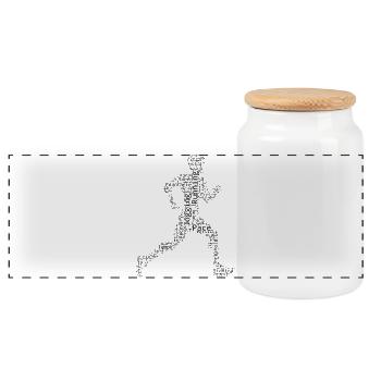 Idée cadeau pour la course de marathon pour les marathoniens - Boîte à biscuits avec couvercle en bois - blanc - Devant