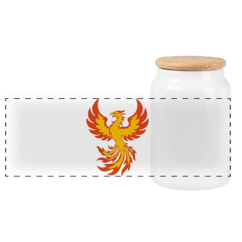 Phénix - Force Renaissance Puissance de feu - Boîte à biscuits avec couvercle en bois - blanc - Devant