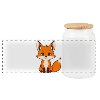 Niedlicher Fuchs Geschenk Naturliebhaber Wanderer - Panorama Keksdose mit Holzdeckel - Weiß - Vorne