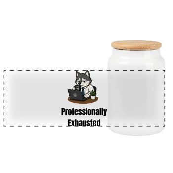 Épuisé professionnellement - Boîte à biscuits avec couvercle en bois - blanc - Devant