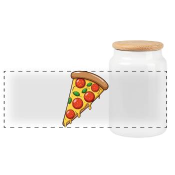 Pepperoni Pizza - Boîte à biscuits avec couvercle en bois - blanc - Devant