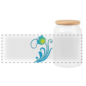 Fleur bleue étrange - Boîte à biscuits avec couvercle en bois - blanc - Devant