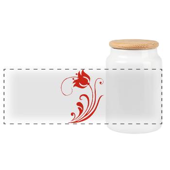 Fleur rouge étrange - Boîte à biscuits avec couvercle en bois - blanc - Devant