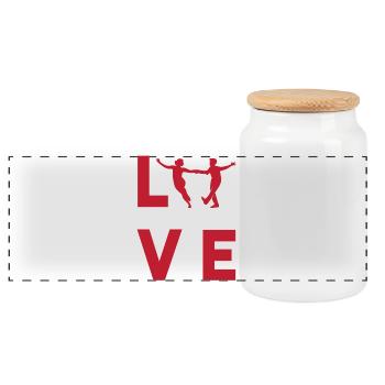 Musique Swing Swing - Boîte à biscuits avec couvercle en bois - blanc - Devant