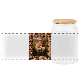 L’amour du poulet dans les bois - Boîte à biscuits avec couvercle en bois - blanc - Devant