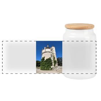 The Tower of Marks - Panoramic Cookie Jar with Wooden Lid - white - Front