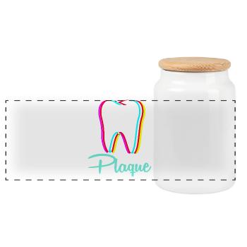 dentiste - Boîte à biscuits avec couvercle en bois - blanc - Devant