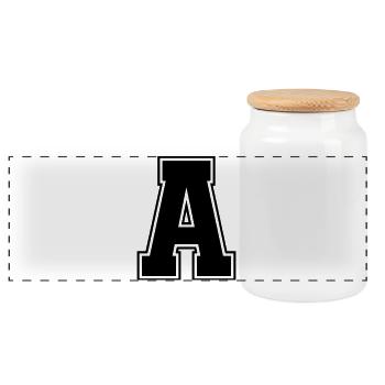 A_Buchstabe - Panorama Keksdose mit Holzdeckel - Weiß - Vorne