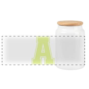A_Buchstabe- - Panorama Keksdose mit Holzdeckel - Weiß - Vorne