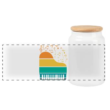 Piano Klavier Musiker Geschenk Geschenkidee - Panorama Keksdose mit Holzdeckel - Weiß - Vorne