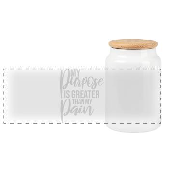 My Purpose Is Greater Than My Pain Meaning Quote Logo - Panoramic Cookie Jar with Wooden Lid - white - Front