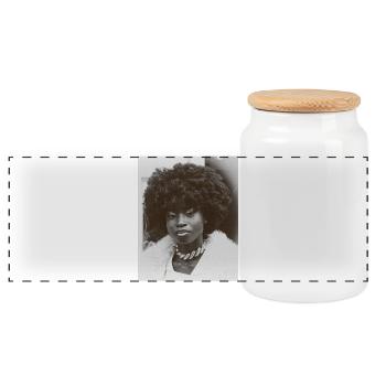 Next to you - Panoramic Cookie Jar with Wooden Lid - white - Front