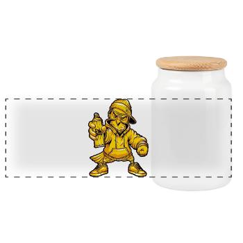 Personnage de Greffi Dove - Boîte à biscuits avec couvercle en bois - blanc - Devant