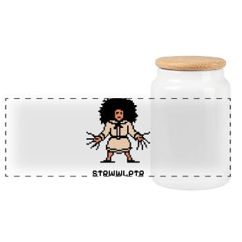 Le Struwwelpeter 8 bits - Boîte à biscuits avec couvercle en bois - blanc - Devant