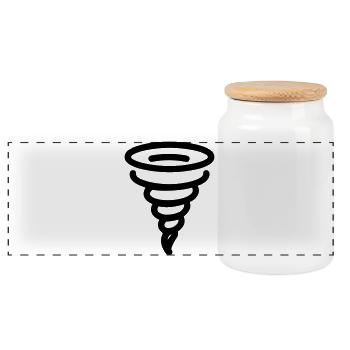 tornado - Panoramic Cookie Jar with Wooden Lid - white - Front