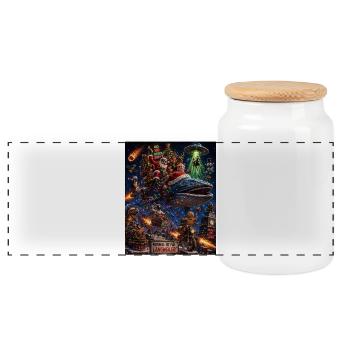 Normale Weihnachten Ist Langweilig Chaos Humor - Panorama Keksdose mit Holzdeckel - Weiß - Vorne