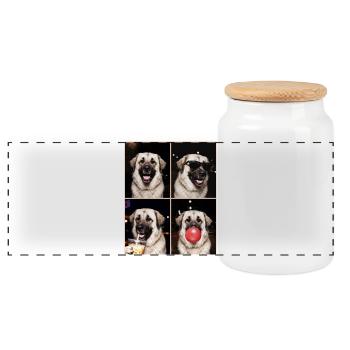 Hunde Kangal Hund - Panorama Keksdose mit Holzdeckel - Weiß - Vorne