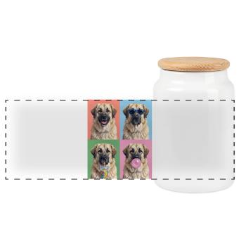 Hunde Kangal Hund - Panorama Keksdose mit Holzdeckel - Weiß - Vorne