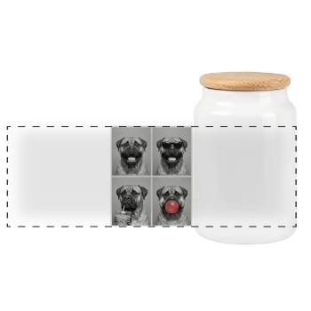 Hunde Bullmastiff Hund - Panorama Keksdose mit Holzdeckel - Weiß - Vorne