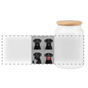Hunde Riesenschnauzer Hund - Panorama Keksdose mit Holzdeckel - Weiß - Vorne