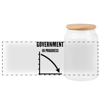 Government In Progress (Regierung Politik / Black) - Panorama Keksdose mit Holzdeckel - Weiß - Vorne