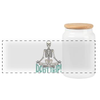 Dont Trip Skeleton Gaming Leonida  - Panorama Keksdose mit Holzdeckel - Weiß - Vorne