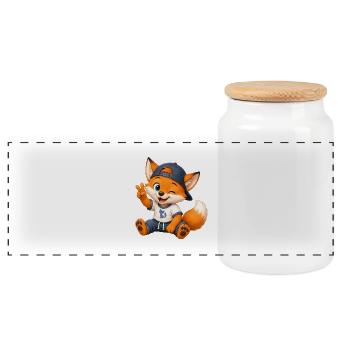 23_Miofox_Baby_3 - Panorama Keksdose mit Holzdeckel - Weiß - Vorne