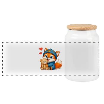 27_Miofox_Baby_6 - Panorama Keksdose mit Holzdeckel - Weiß - Vorne