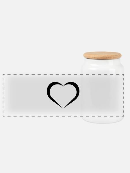 heart - Panorama Keksdose mit Holzdeckel - Weiß