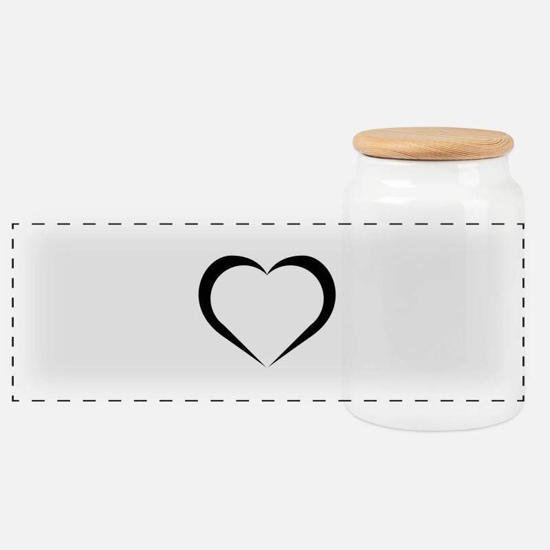 heart - Panorama Keksdose mit Holzdeckel - Weiß