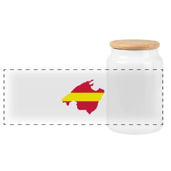 Mallorca - Panorama Keksdose mit Holzdeckel - Weiß - Vorne