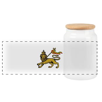 Lion of Judah - Panorama Keksdose mit Holzdeckel - Weiß - Vorne