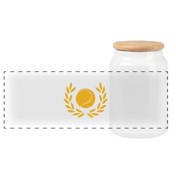 Tennis - Boîte à biscuits avec couvercle en bois - blanc - Devant