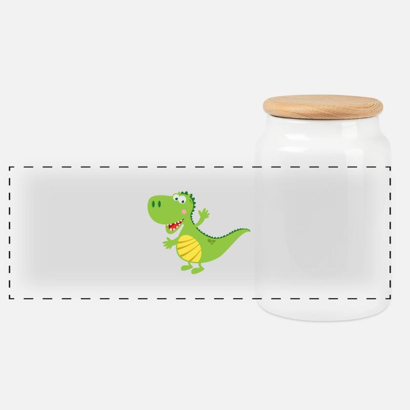 drache - Panorama Keksdose mit Holzdeckel - Weiß