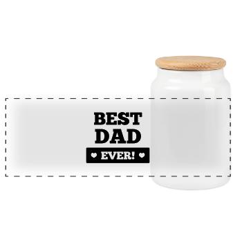 Best dad ever - Panoramic Cookie Jar with Wooden Lid - white - Front