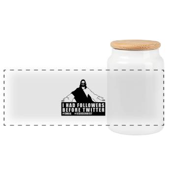 Jesus swag - Panorama Keksdose mit Holzdeckel - Weiß - Vorne