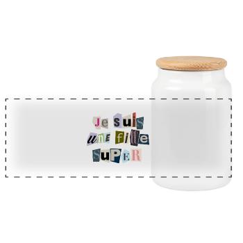 je suis une fille super - Boîte à biscuits avec couvercle en bois - blanc - Devant