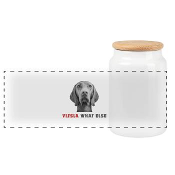 Vizsla What else - Panorama Keksdose mit Holzdeckel - Weiß - Vorne