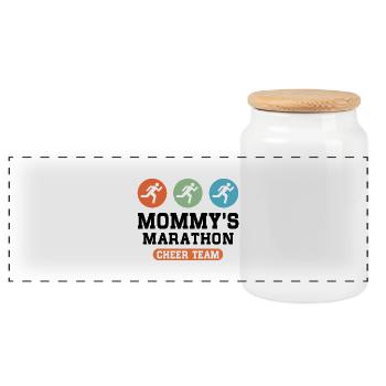 Marathon Cheer Team - Panoramic Cookie Jar with Wooden Lid - white - Front