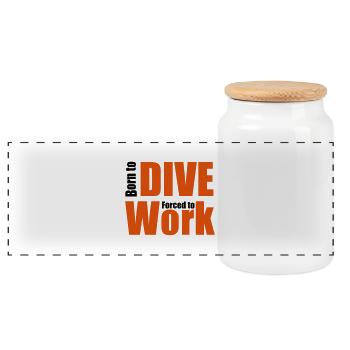 diving - Panoramic Cookie Jar with Wooden Lid - white - Front