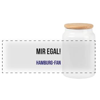 Ich bleibe Hamburg-Fan - Panorama Keksdose mit Holzdeckel - Weiß - Vorne