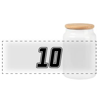 Numéro 10 - Boîte à biscuits avec couvercle en bois - blanc - Devant