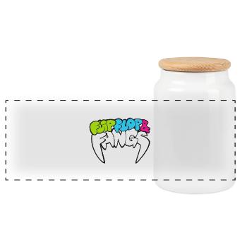 FFF_LOGO_2012.png - Panoramic Cookie Jar with Wooden Lid - white - Front