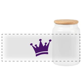couronne - Boîte à biscuits avec couvercle en bois - blanc - Devant