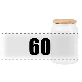 60 - Panoramic Cookie Jar with Wooden Lid - white - Front