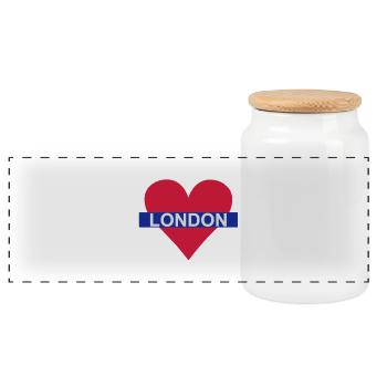 Love London - Underground - Panoramic Cookie Jar with Wooden Lid - white - Front