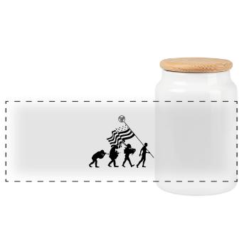 Porte Drapeau - Boîte à biscuits avec couvercle en bois - blanc - Devant