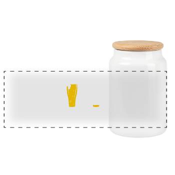 pression - depression - bière - Boîte à biscuits avec couvercle en bois - blanc - Devant
